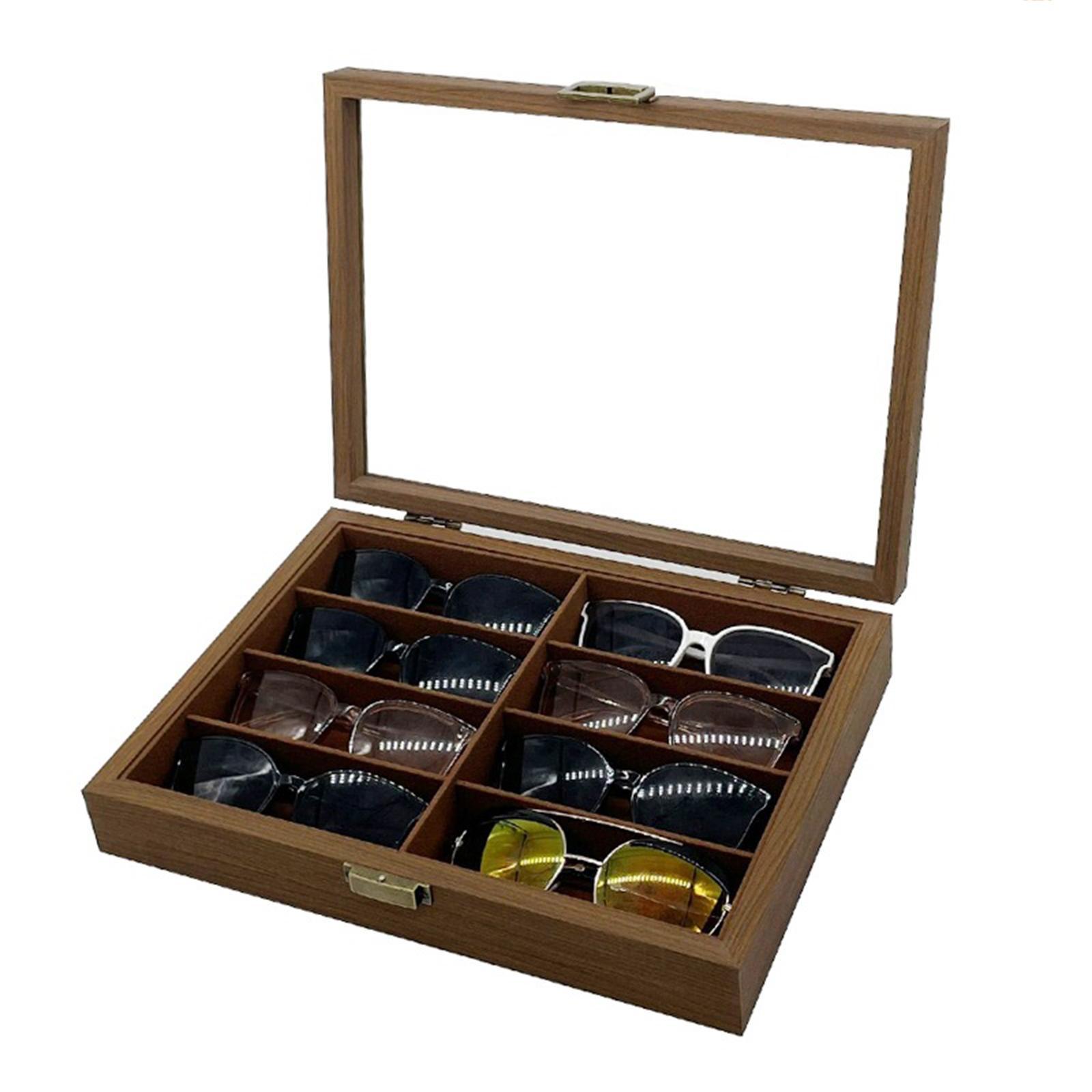 Men Accessories Drawer - 나무 선글라스 정리함 안경 보관함 8칸