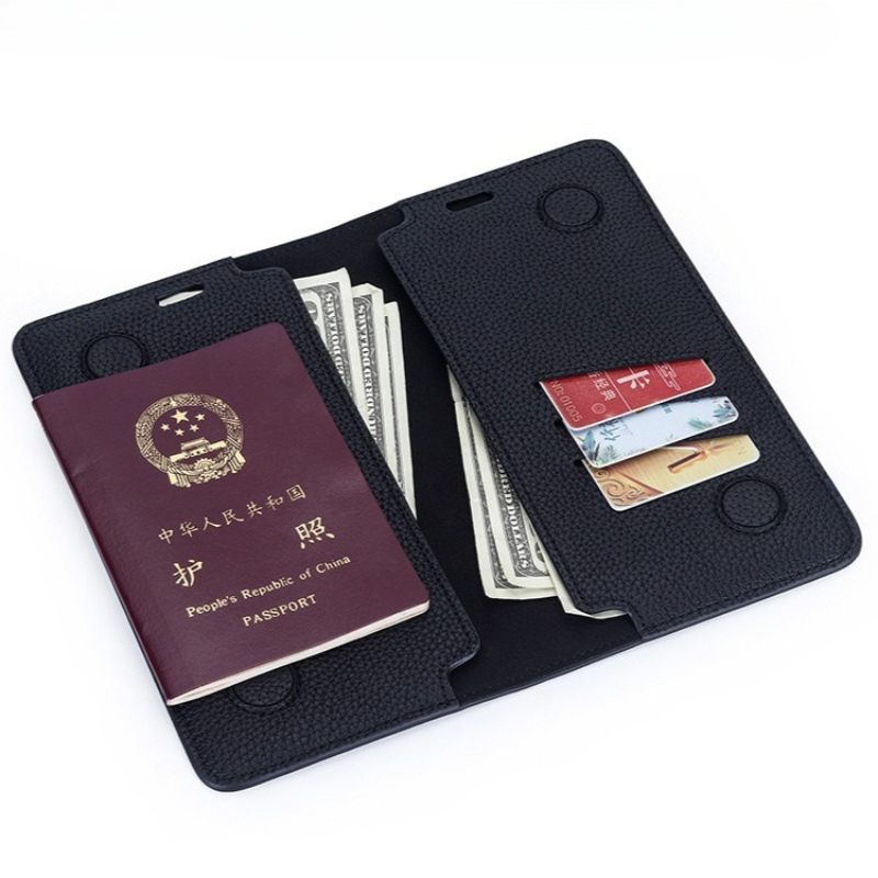 Bifold Leather Wallet - 슬림 미니멀리스트 여권 지갑, 천연 가죽
