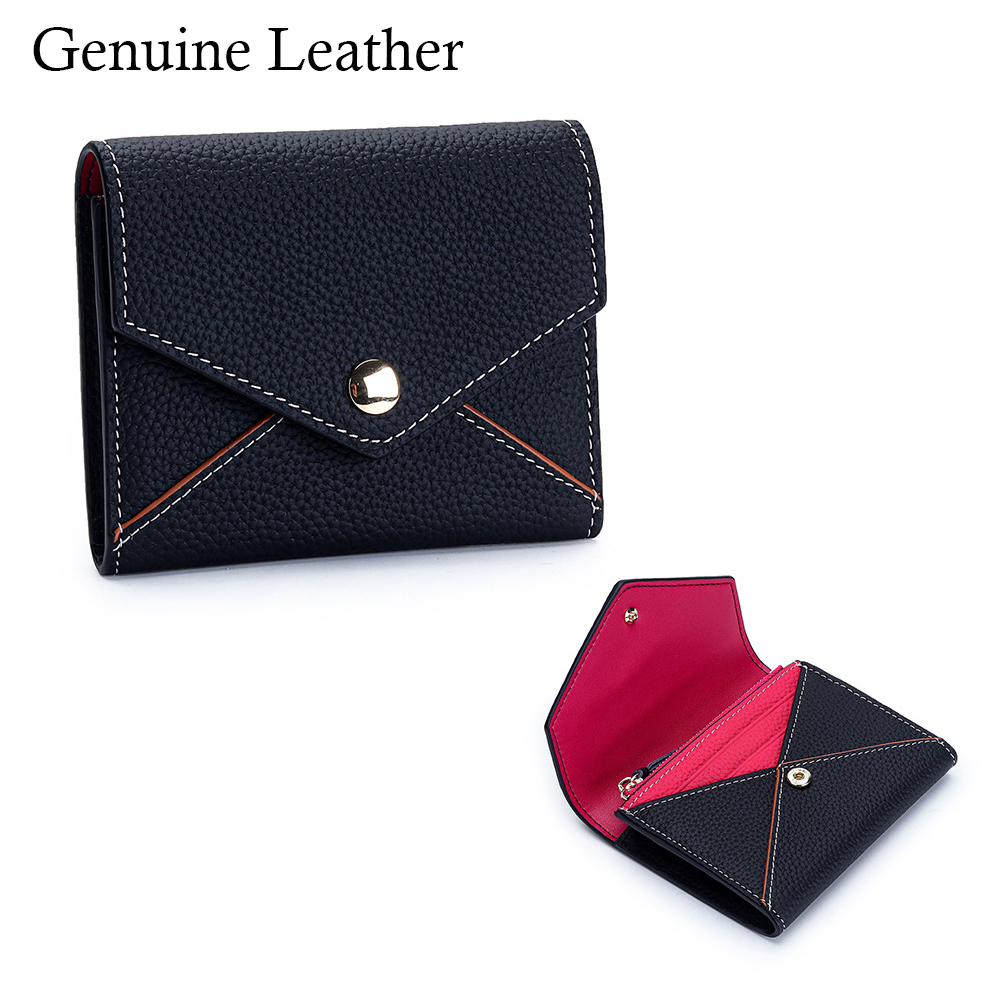 Bifold Leather Wallet - 정품 가죽 여성 카드 지갑 최고급