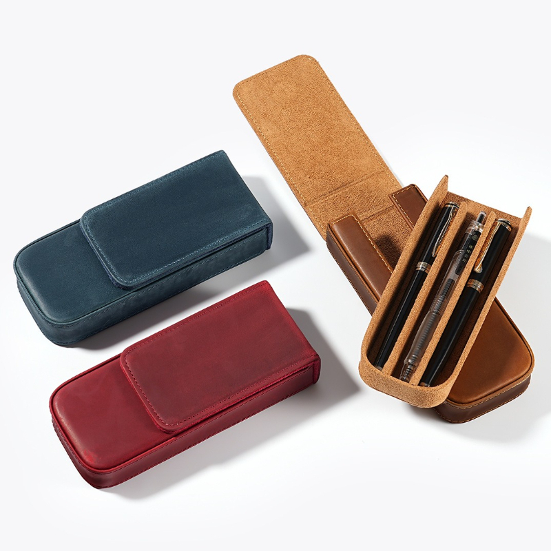 3 슬롯 Geniue 소가죽 펜 연필 보관 커버 케이스 - Men Accessories Drawer 리뷰 및 가격