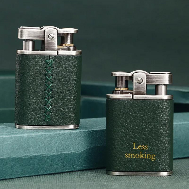 휴대용 방풍 라이터, 레트로 가죽 무늬 금속 바디, 실 - Lighter Windproof 리뷰 및 가격