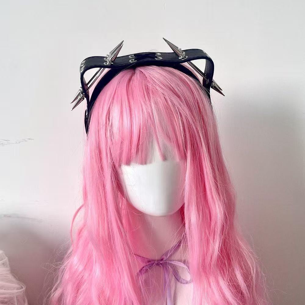 펑크 하라주쿠 리벳 헤어밴드, Y2K 얼터 에스테틱 스 - Men Accessories Aesthetic 리뷰 및 가격