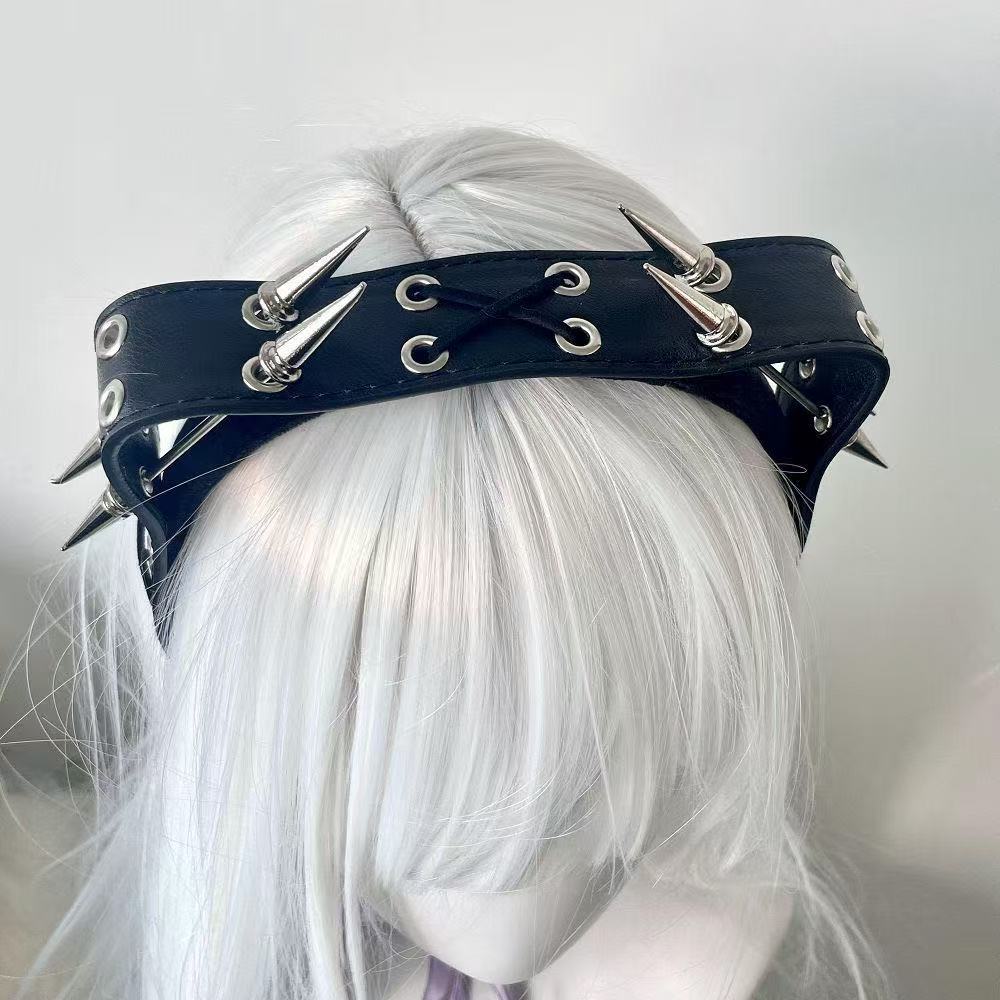 펑크 하라주쿠 리벳 헤어밴드, Y2K 얼터 에스테틱 스 - Men Accessories Aesthetic 리뷰 및 가격