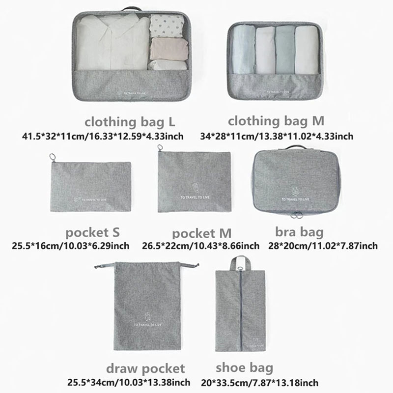남녀공용 7종 여행용 짐 정리 큐브 세트, 방수 러기지 - Men'S Accessories Pouch 리뷰 및 가격