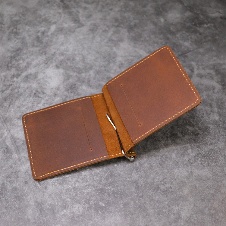 남성용 수제 진짜 가죽 머니 클립 지갑, 크레이지 호스 - Bifold Leather Wallet 리뷰 및 가격