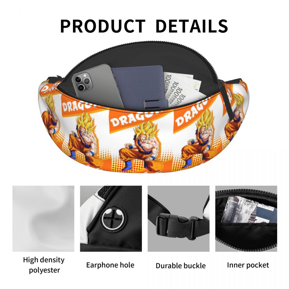 커스텀 드래곤볼Z G-고쿠스 패니백 만화 캐릭터 크로스 - Men'S Accessories Pouch 리뷰 및 가격