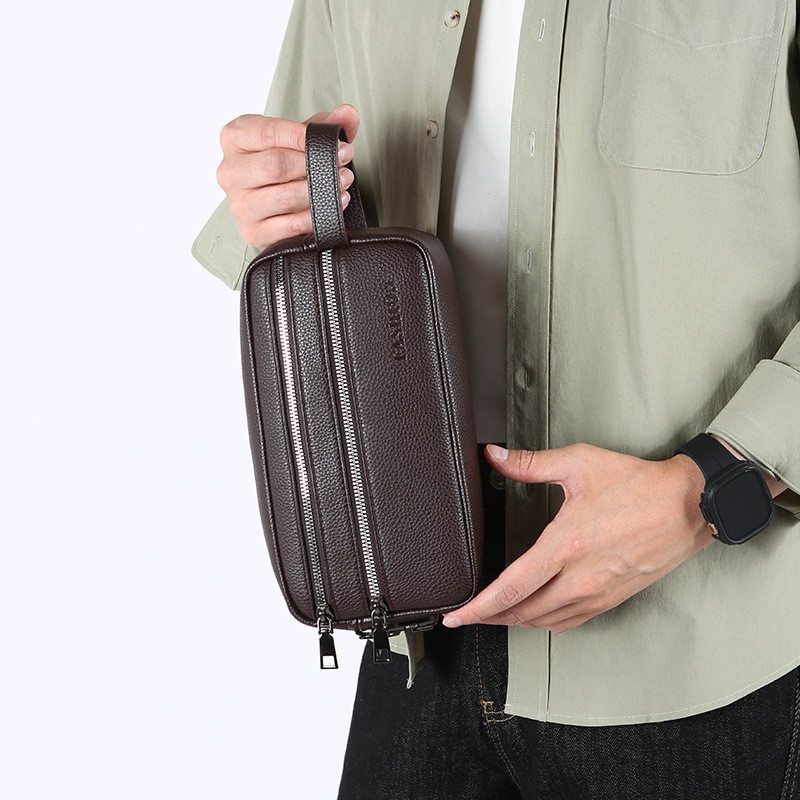 빈티지 남성용 핸드 클러치 백, 다층 지퍼 수납공간,  - Men'S Accessories Pouch 리뷰 및 가격
