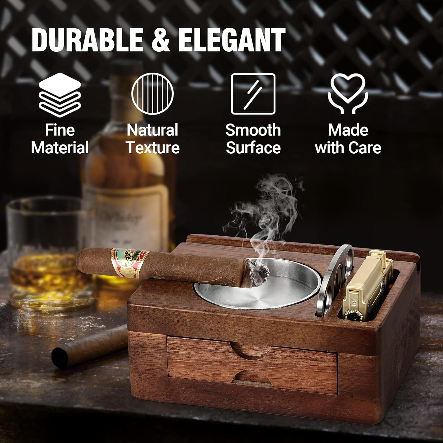 휴대폰/태블릿 거치대가 있는 나무 재떨이, 액세서리 서 - Men Accessories Drawer 리뷰 및 가격