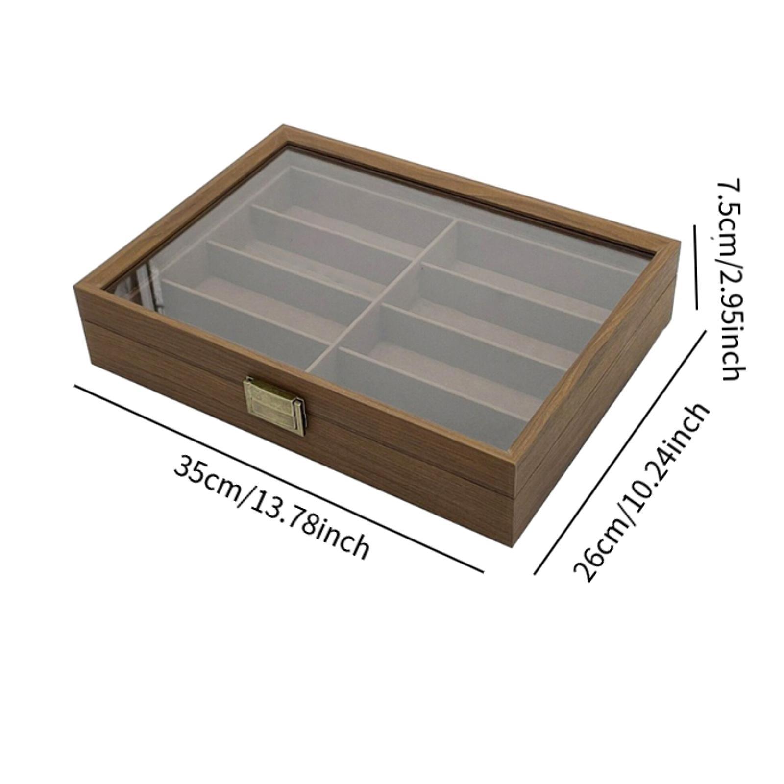 나무 선글라스 정리함 안경 보관함 8칸 갈색 디스플레이 - Men Accessories Drawer 리뷰 및 가격