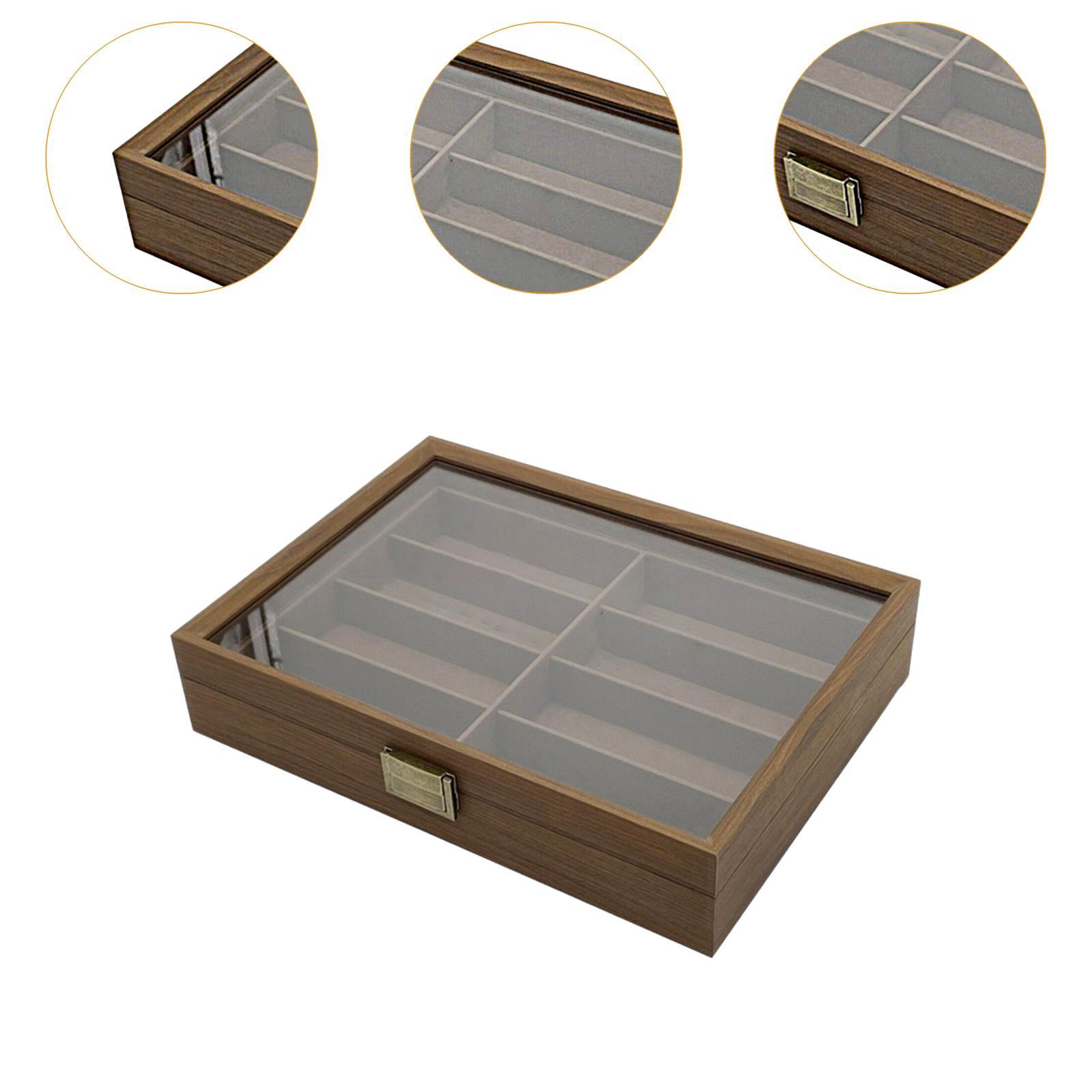 나무 선글라스 정리함 안경 보관함 8칸 갈색 디스플레이 - Men Accessories Drawer 리뷰 및 가격