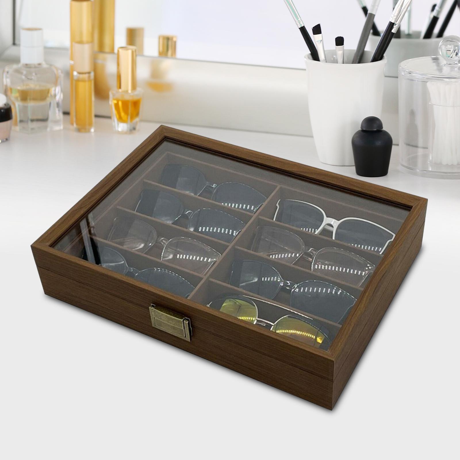 나무 선글라스 정리함 8칸 휴대용 잠금장치 다용도 디스 - Men Accessories Drawer 리뷰 및 가격