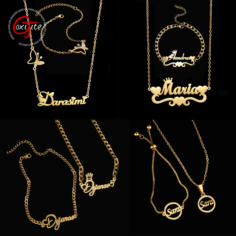 Goxijite 사용자 정의 이름 목걸이 세트 여성 스 - Mens Accessories Style 리뷰 및 가격