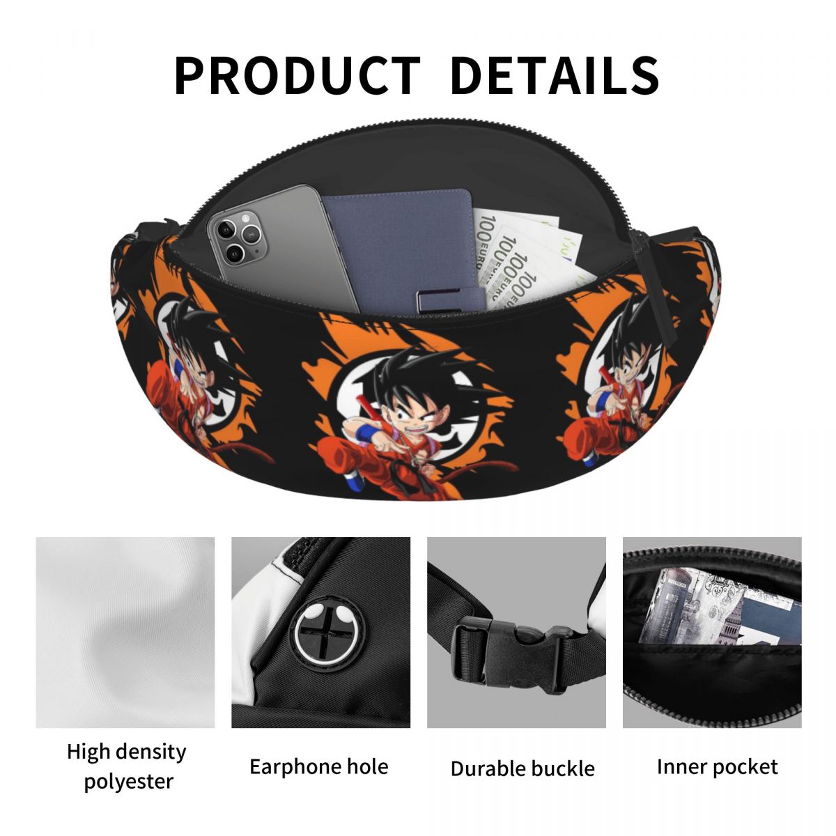 커스텀 손오공 Z 패니팩 남녀공용 애니메이션 드래곤볼Z - Men'S Accessories Pouch 리뷰 및 가격