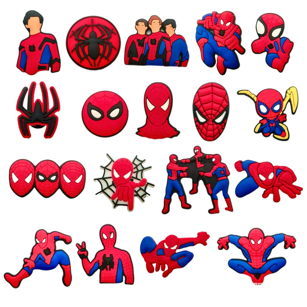 18개 신상 만화 스파이더맨 DIY 액세서리 PVC 장 - Men'S Accessories Gift Ideas 리뷰 및 가격