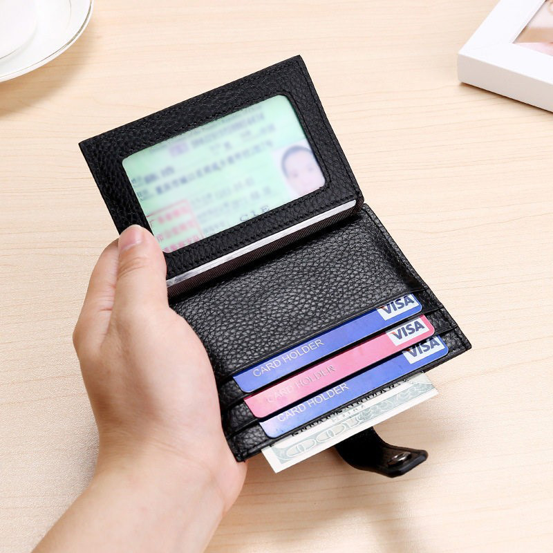 BUYLEMO 페블드 가죽 스냅 이중 카드 홀더, 투명 - Bifold Leather Wallet 리뷰 및 가격