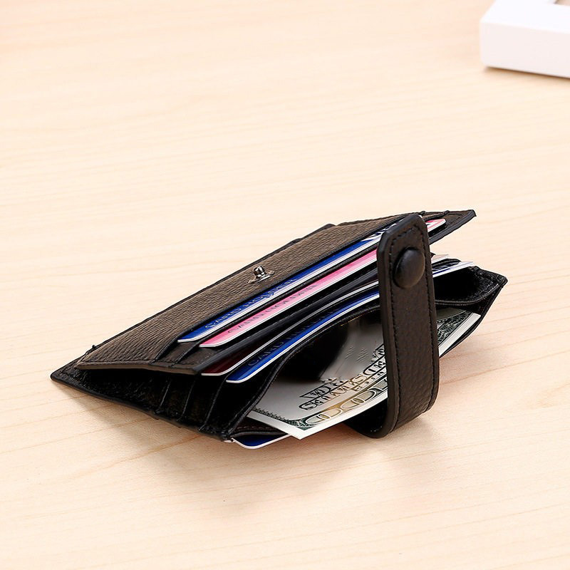 BUYLEMO 페블드 가죽 스냅 이중 카드 홀더, 투명 - Bifold Leather Wallet 리뷰 및 가격