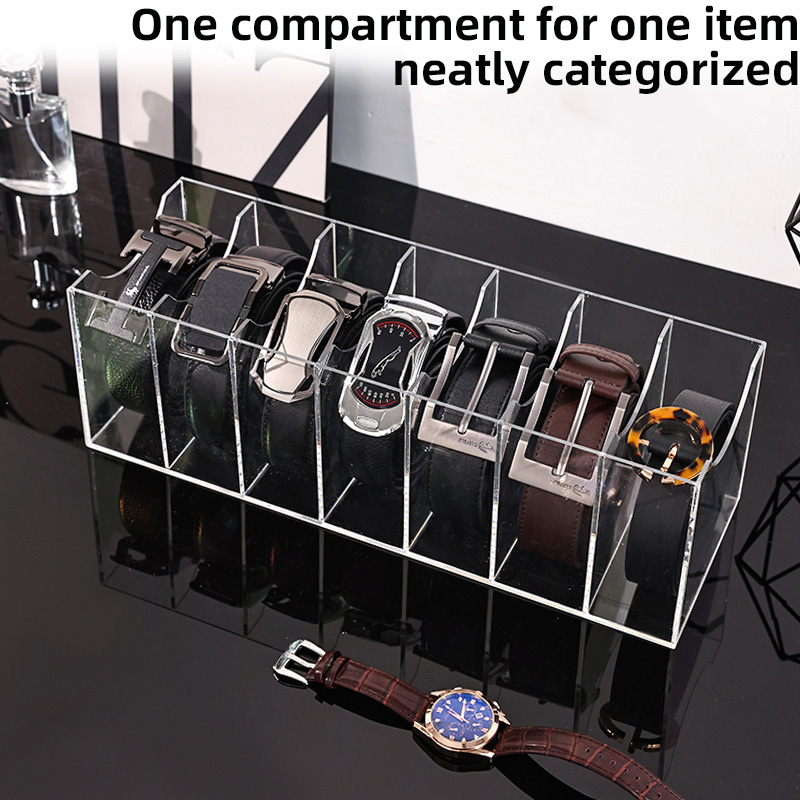 가죽 벨트 보관함, 여러 칸이 있는 데스크탑 벨트 정리 - Men Accessories Drawer 리뷰 및 가격