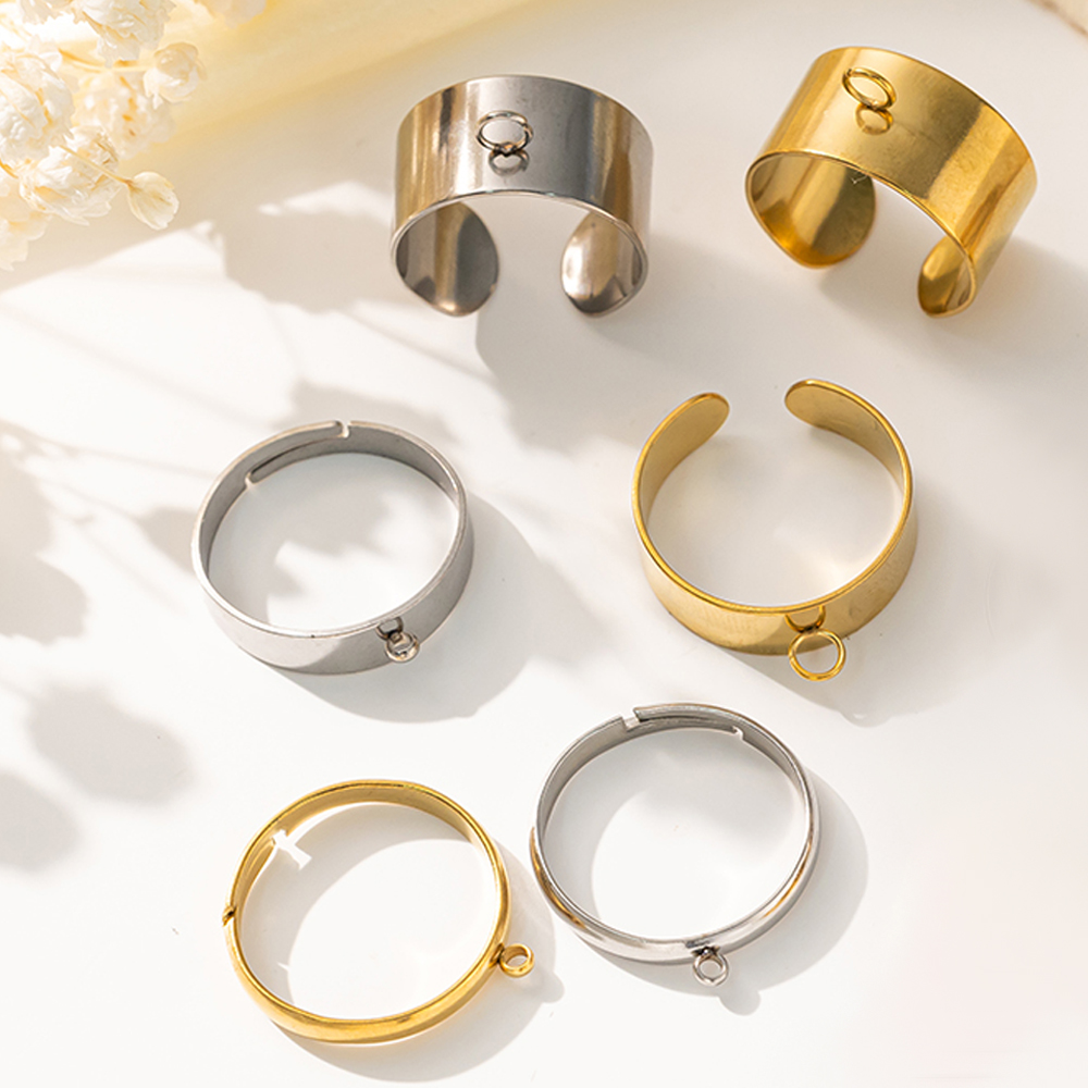 5 개/몫 스테인레스 스틸 골드 컬러 오픈 조절 반지  - Men Accessories Ring 리뷰 및 가격