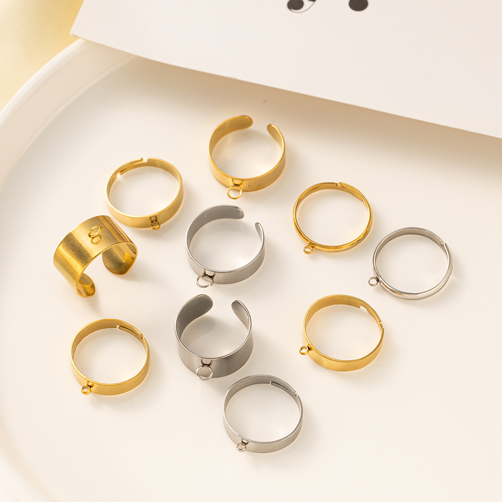5 개/몫 스테인레스 스틸 골드 컬러 오픈 조절 반지  - Men Accessories Ring 리뷰 및 가격