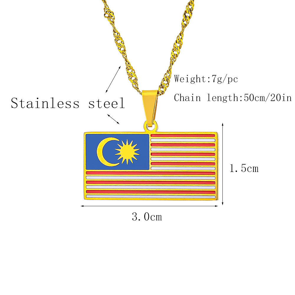 스테인리스 스틸 소재의 말레이시아 국기 펜던트 초커 목 - Men'S Accessories Malaysia 리뷰 및 가격